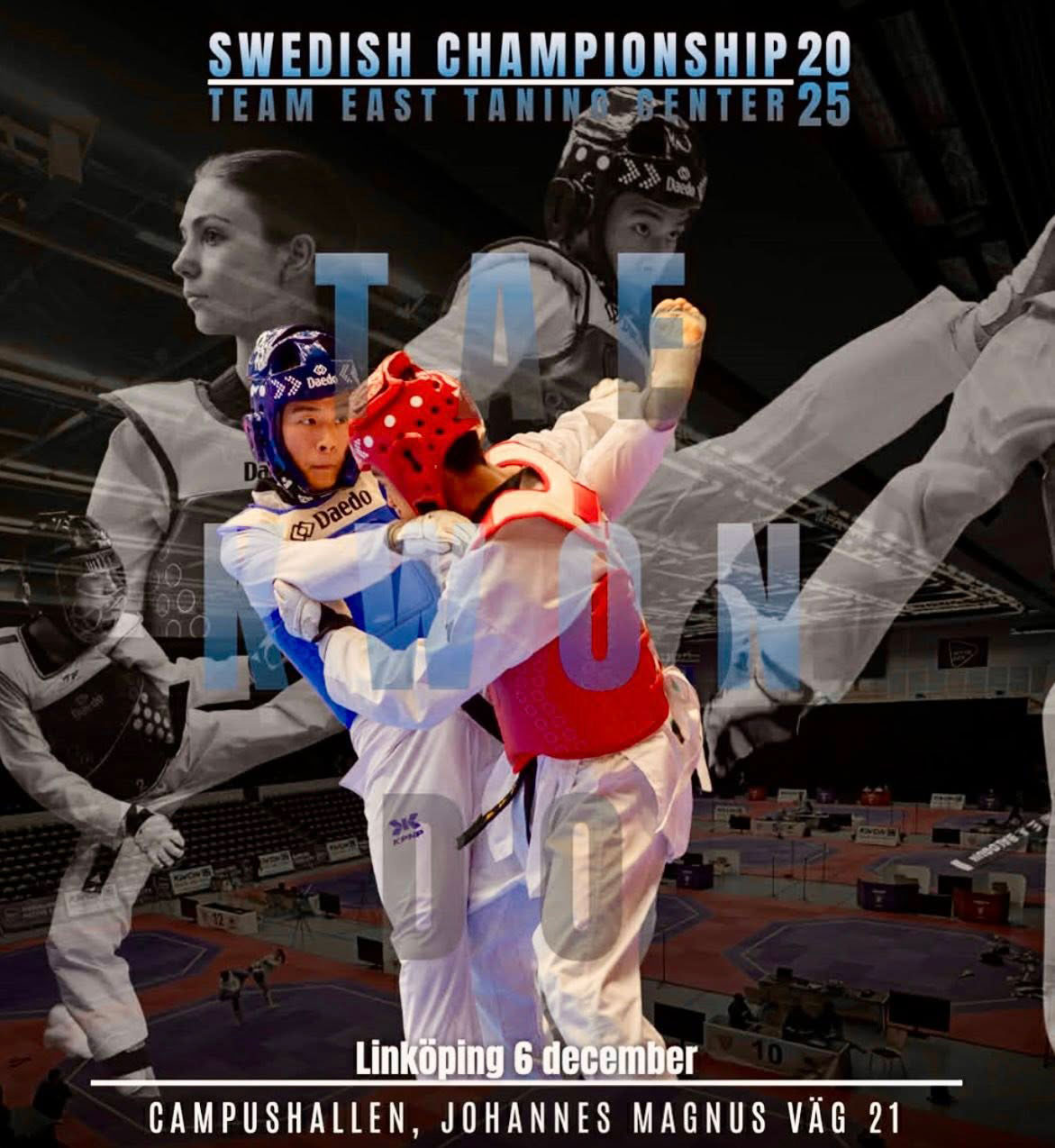 Svenska Mästerskapen Taekwondo 2025 i Campushallen, Linköping.